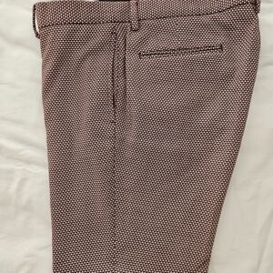 ASOS Men's Dress Pants in Red and White Birdseye Pattern